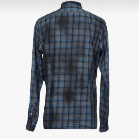 NWT Lanvin spray paint effect checked shirt - Picture 2 of 16